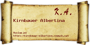 Kirnbauer Albertina névjegykártya